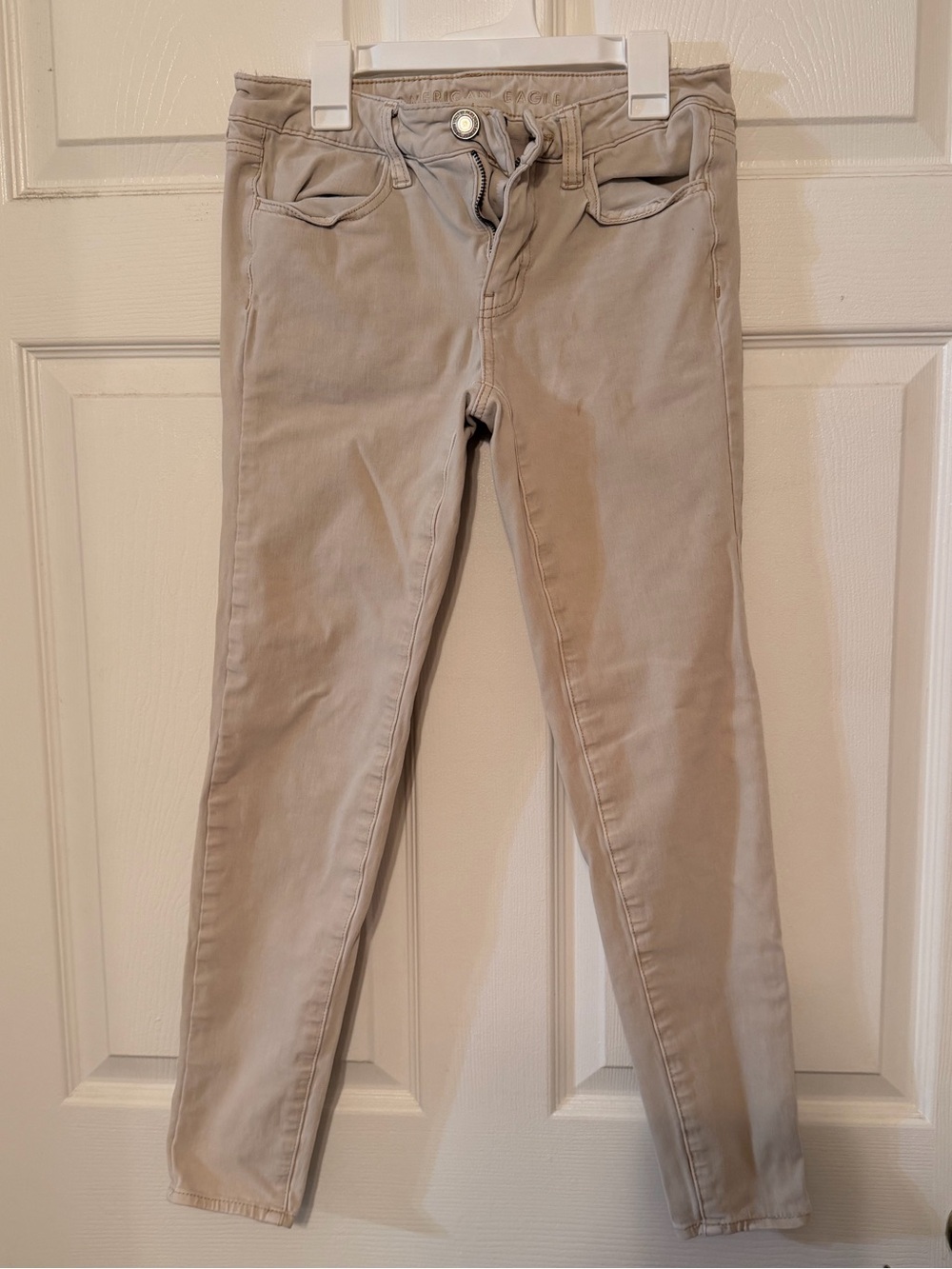 American Eagle Outfitters Light Beige Skinny Jeans - Stretch Waistband